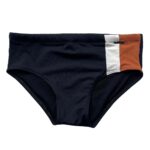 Sunga - Lisa Branca Marrom Recorte Diagonal