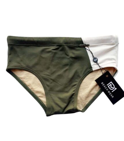 Sunga - Lisa Verde Musgo Recorte Diagonal