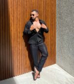 Conjunto Alfaitaria Linho Puro 100% Preto