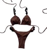 Biquíni Cortininha Marrom Pedras Escuras - Imagem 2