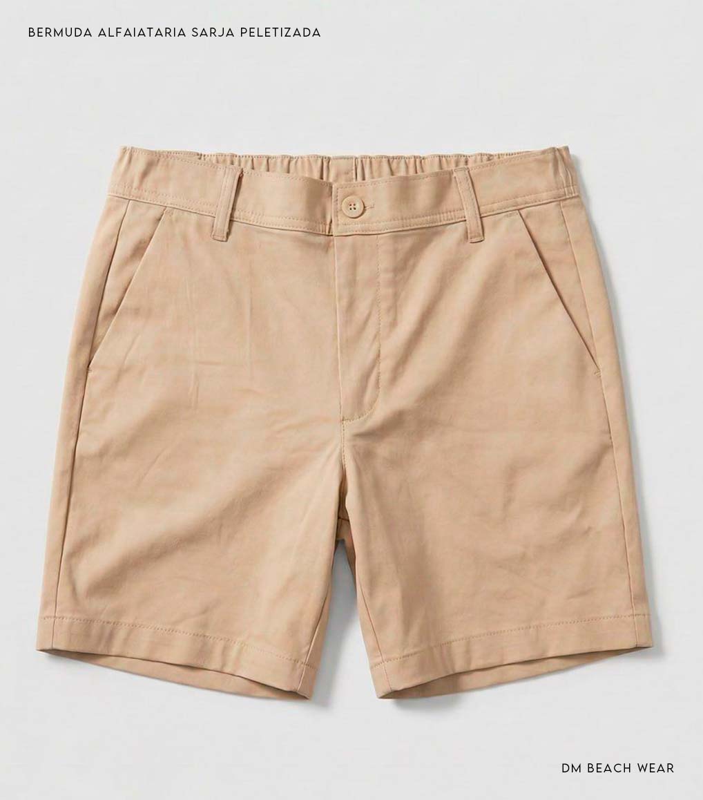 BCRU Bermuda Alfaiataria Sarja Peletizada - Cru - Imagem 1